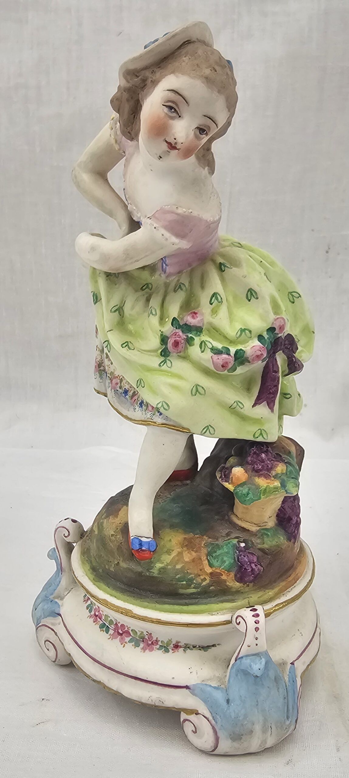 French 19th Century Bisque Porcelain Lady Figurine