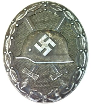 German, WW2, Black German Wound Badge (Verwundetenabzeichen), Solid Back