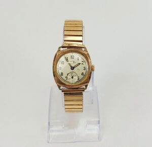 c1947 Gents 9ct Gold Manual Wind Trebex Wristwatch with Gold-Plated Bracelet