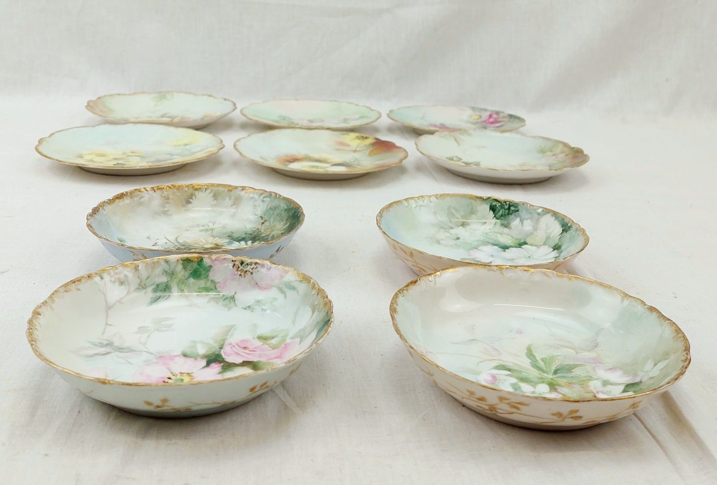 c1890 Set of 6 Tea Plates & 4 Saucers by Jean Pouyat Limoges - Image 11