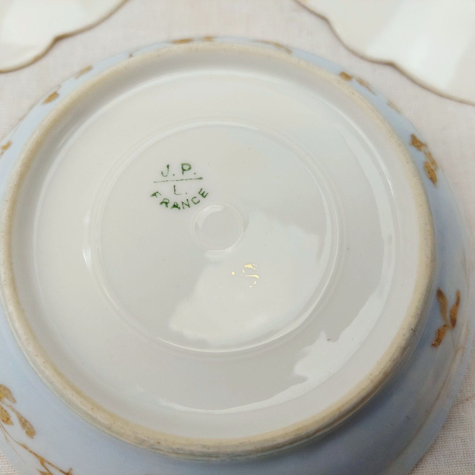 c1890 Set of 6 Tea Plates & 4 Saucers by Jean Pouyat Limoges - Image 13