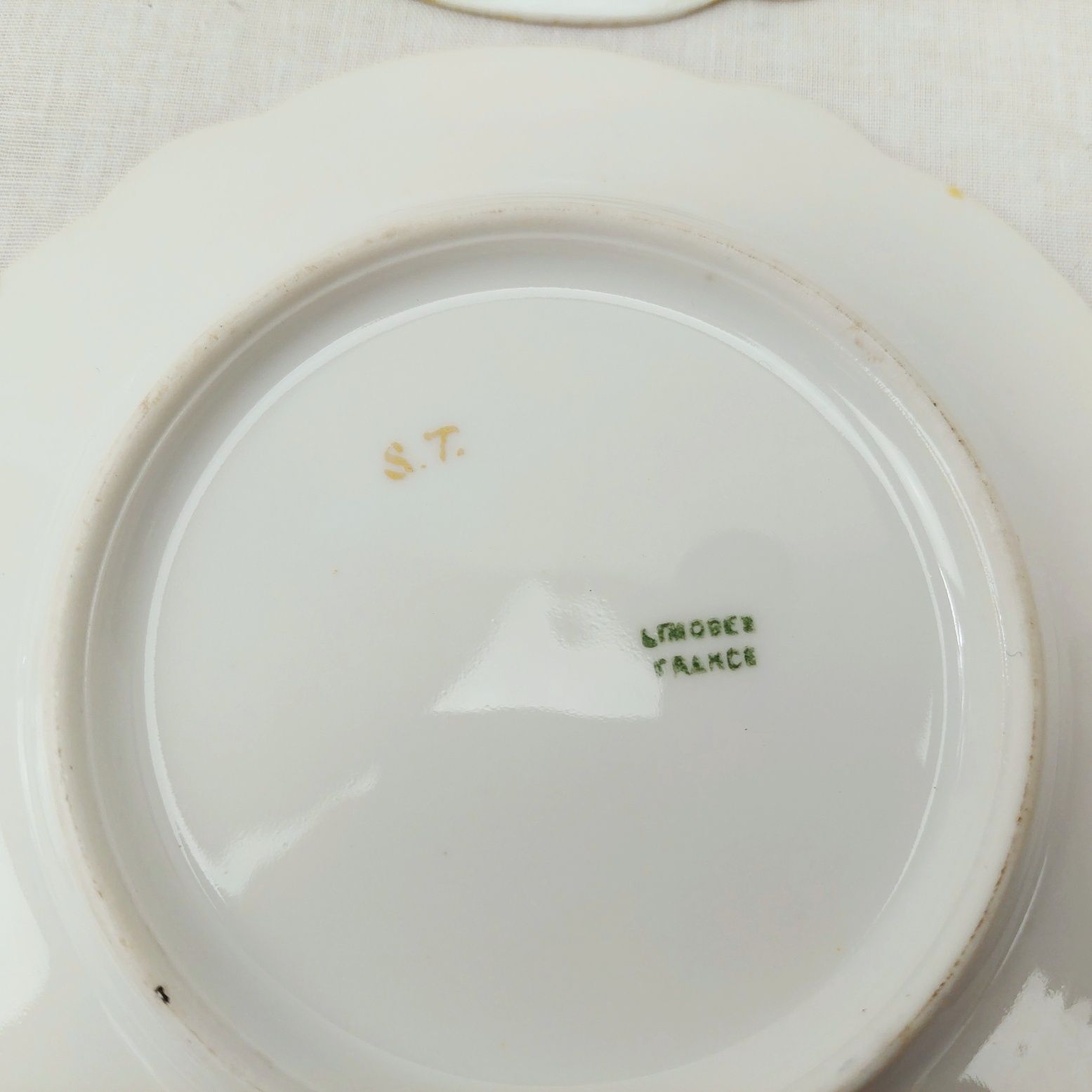c1890 Set of 6 Tea Plates & 4 Saucers by Jean Pouyat Limoges - Image 14