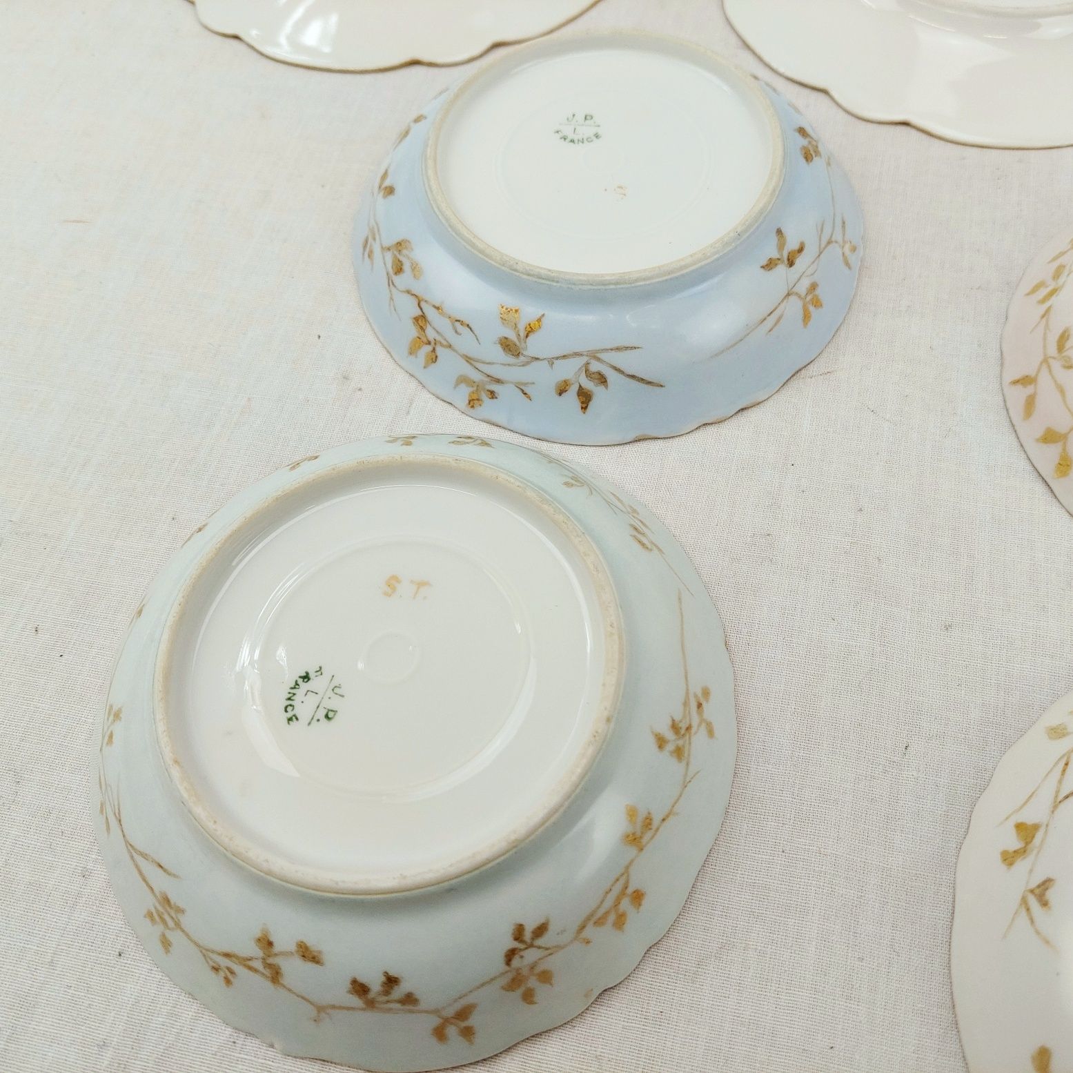 c1890 Set of 6 Tea Plates & 4 Saucers by Jean Pouyat Limoges - Image 15