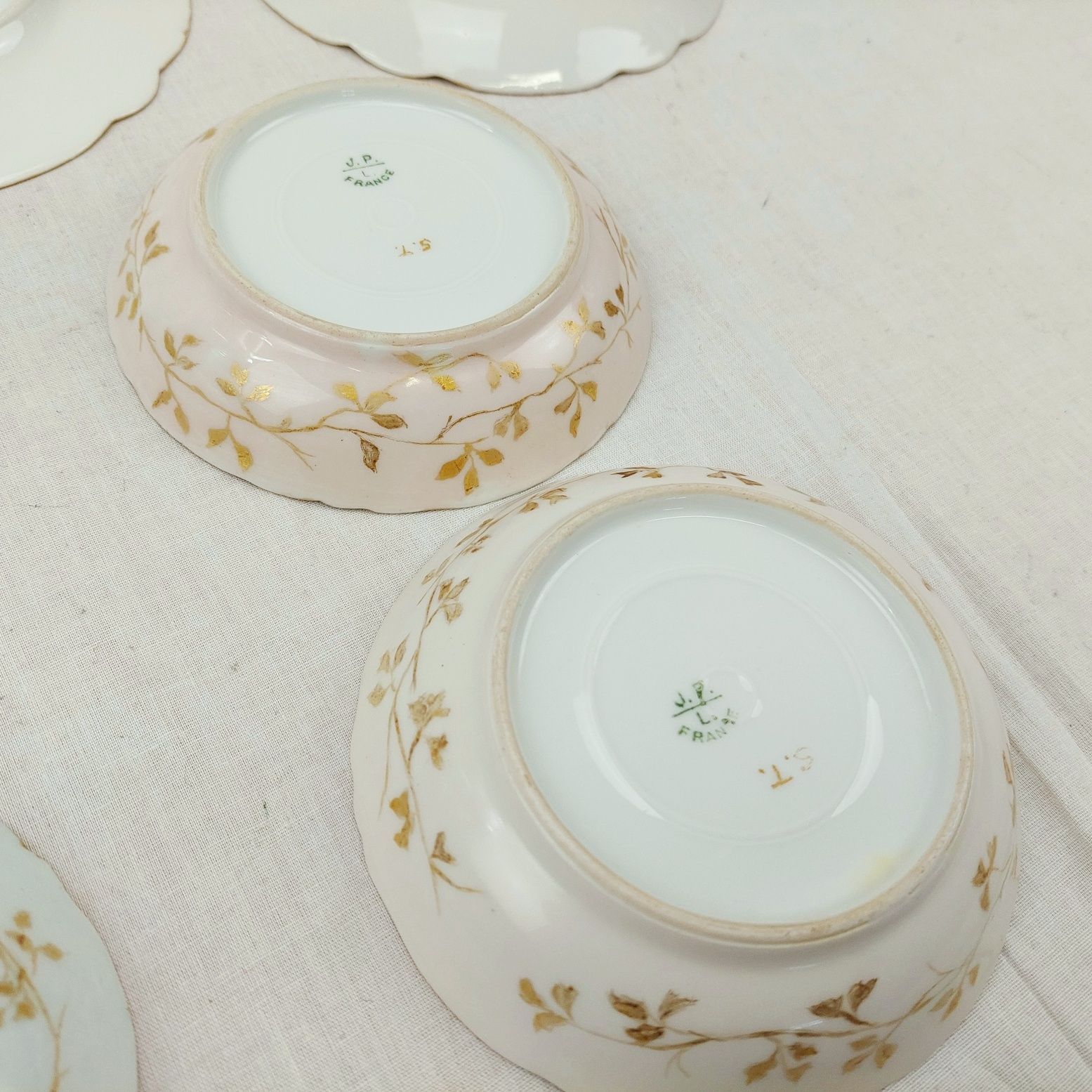 c1890 Set of 6 Tea Plates & 4 Saucers by Jean Pouyat Limoges - Image 16