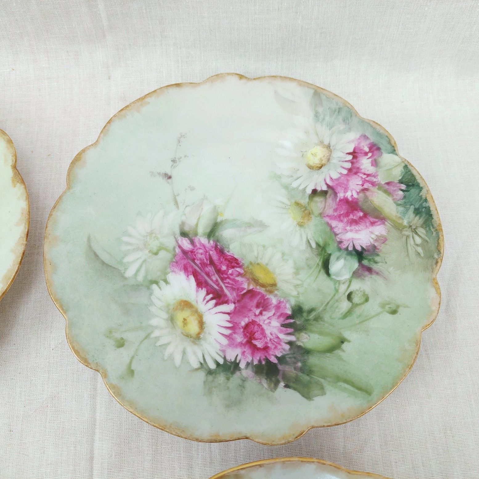c1890 Set of 6 Tea Plates & 4 Saucers by Jean Pouyat Limoges - Image 5