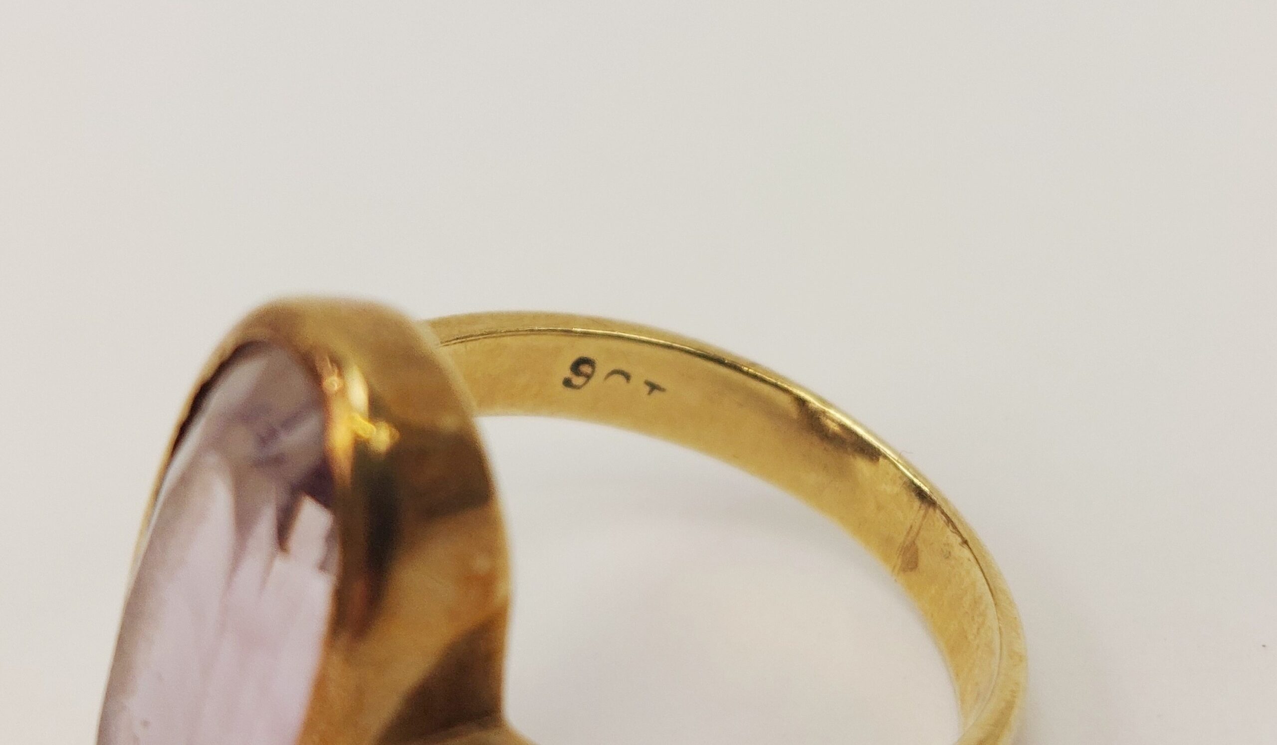 9ct Gold Amethyst Ring UK Size N+, US 7 - Image 2