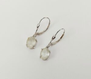 9ct White Gold & Quartz Earrings