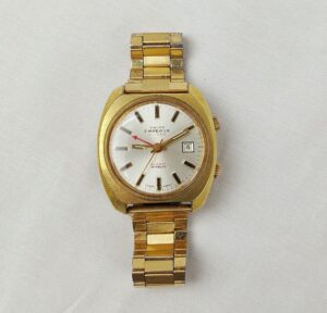 Gents Gold-Plated Swiss Emperor Alarm Wristwatch