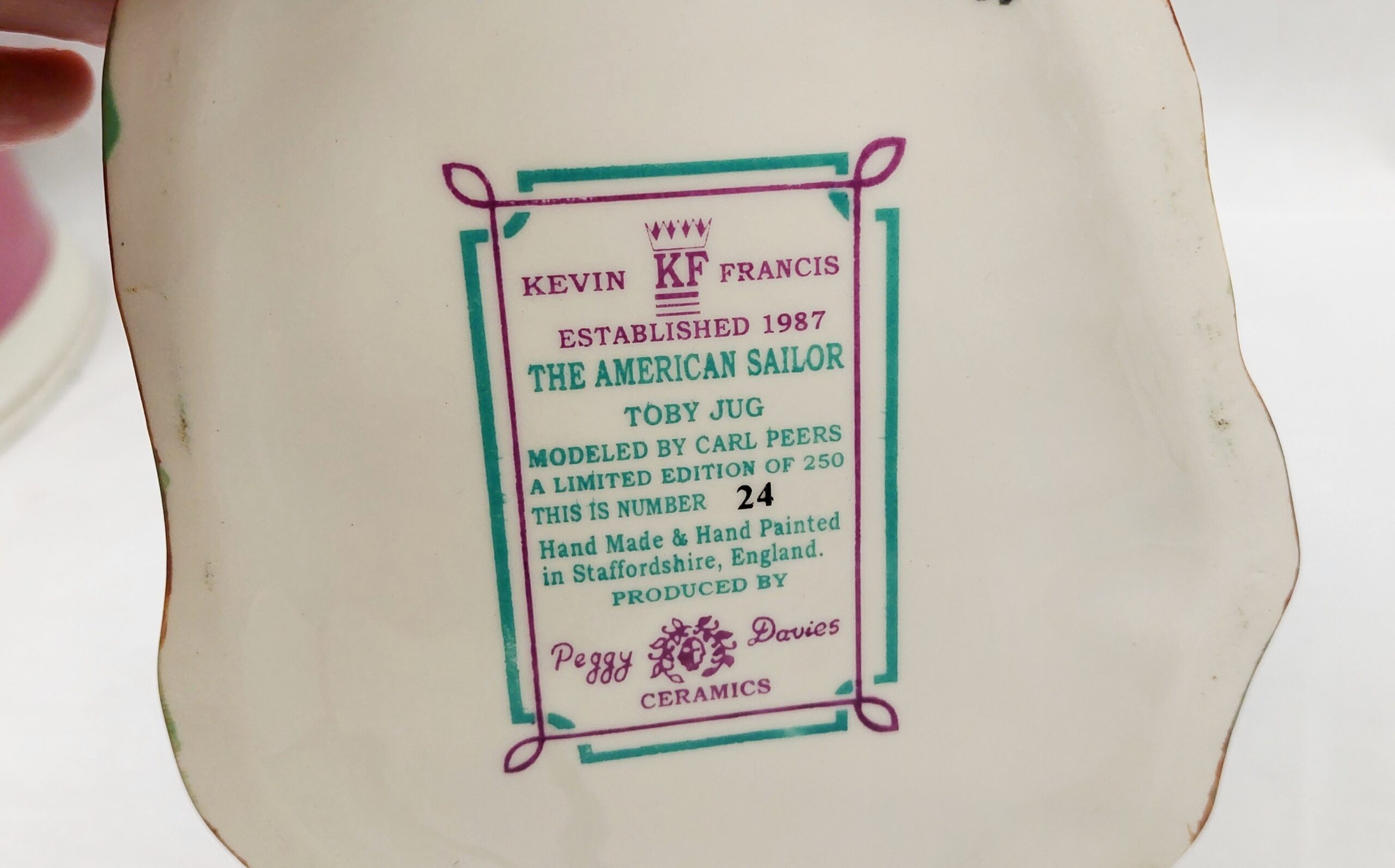 Kevin Francis Ceramics Limited Edition The American Sailor Toby Jug - Image 7