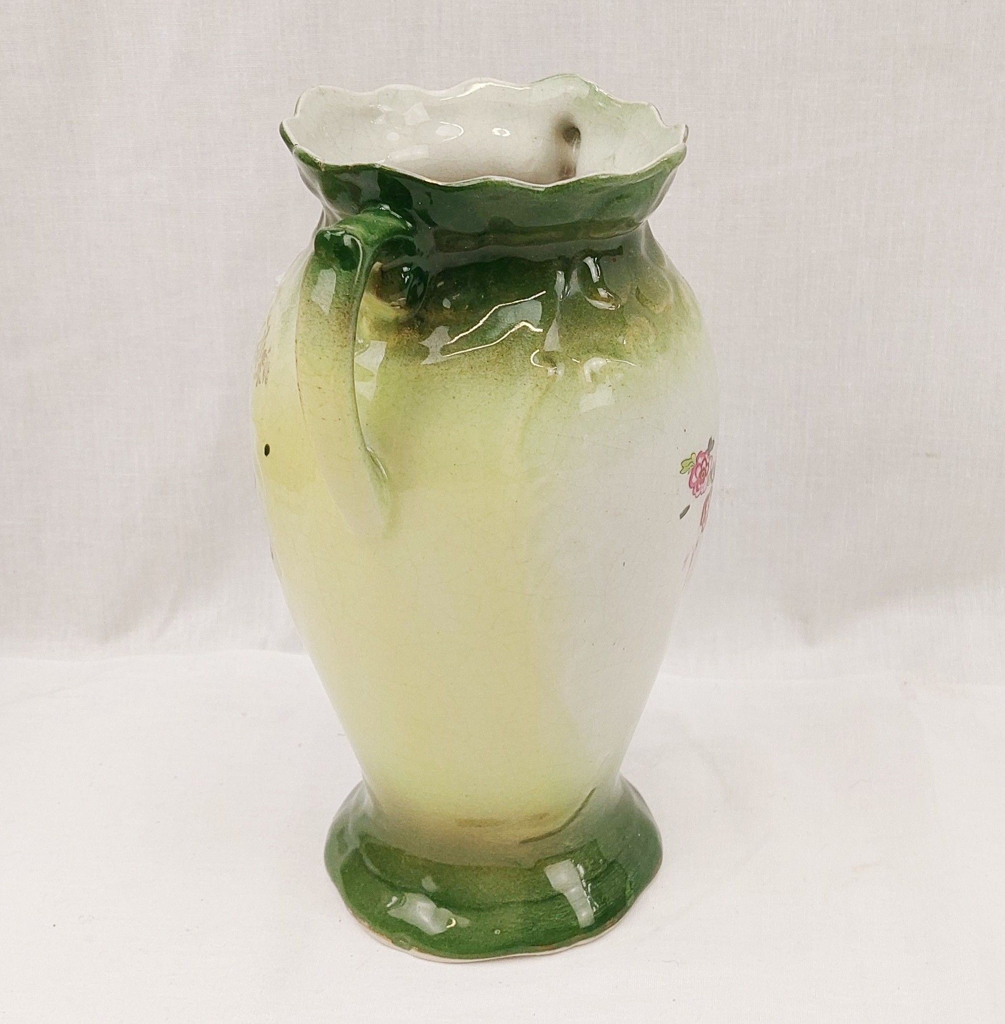 Medium Sized Victorian Transfer Printed Floral Vase - Image 3