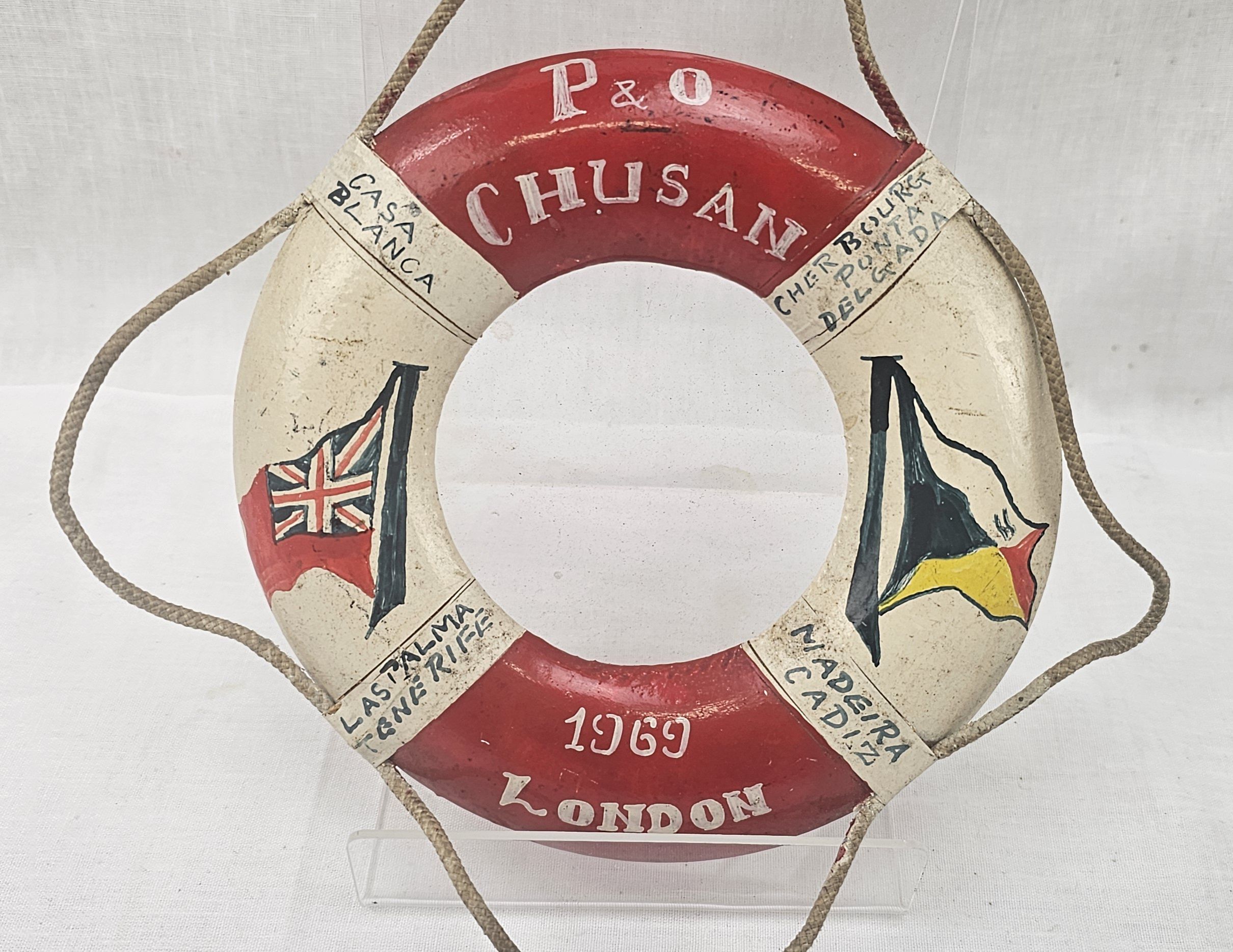 1969 P & O Chusan Liner Souvenir Life Ring - Image 2