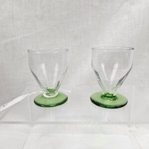 Pair Of 1930s Art Deco Uranium Glass Sherry Glasses