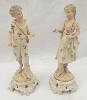 Pair Of Italian Bisque Porcelain Figurines