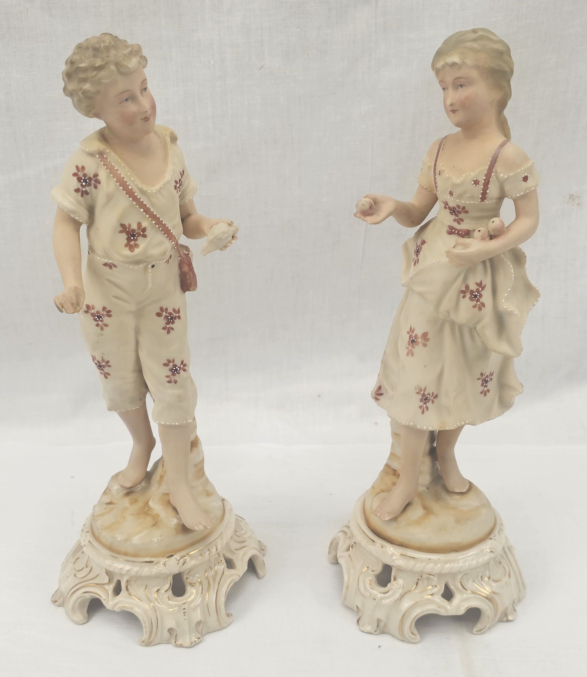 Pair Of Italian Bisque Porcelain Figurines
