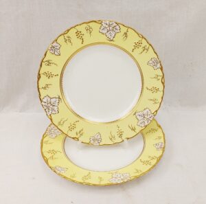 Pair Of Royal Crown Derby Grape Vine Cabinet Plates
