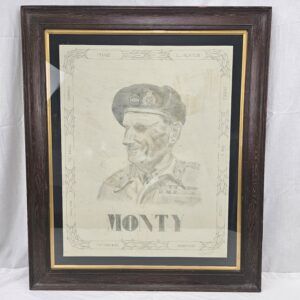 Rare Pencil Drawing Of Montgomery Drawn By A Soldier Serving In North Africa