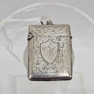Sterling Silver Birmigham 1901 Vesta Case