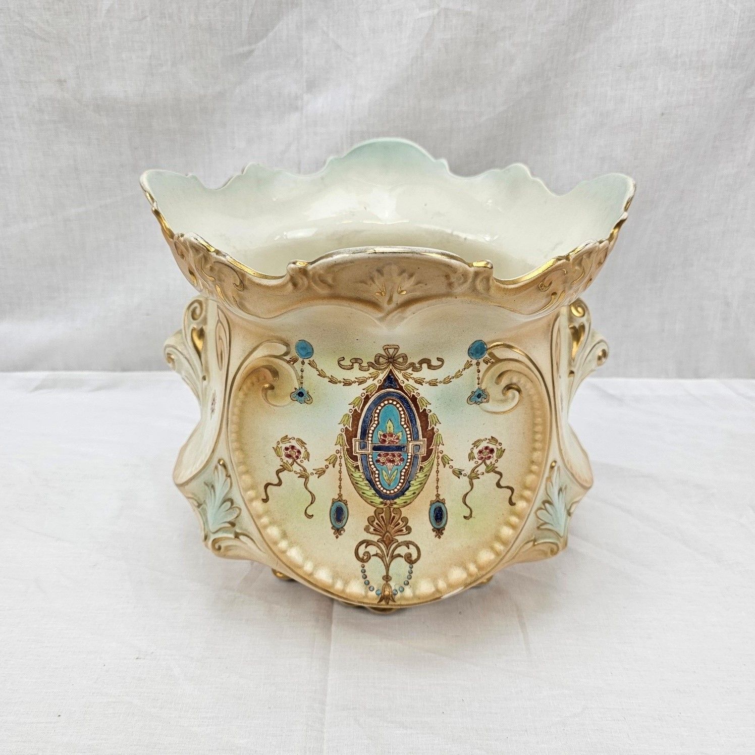Superb c1890 W. Adams Ceramic Art Nouveau Jardiniere
