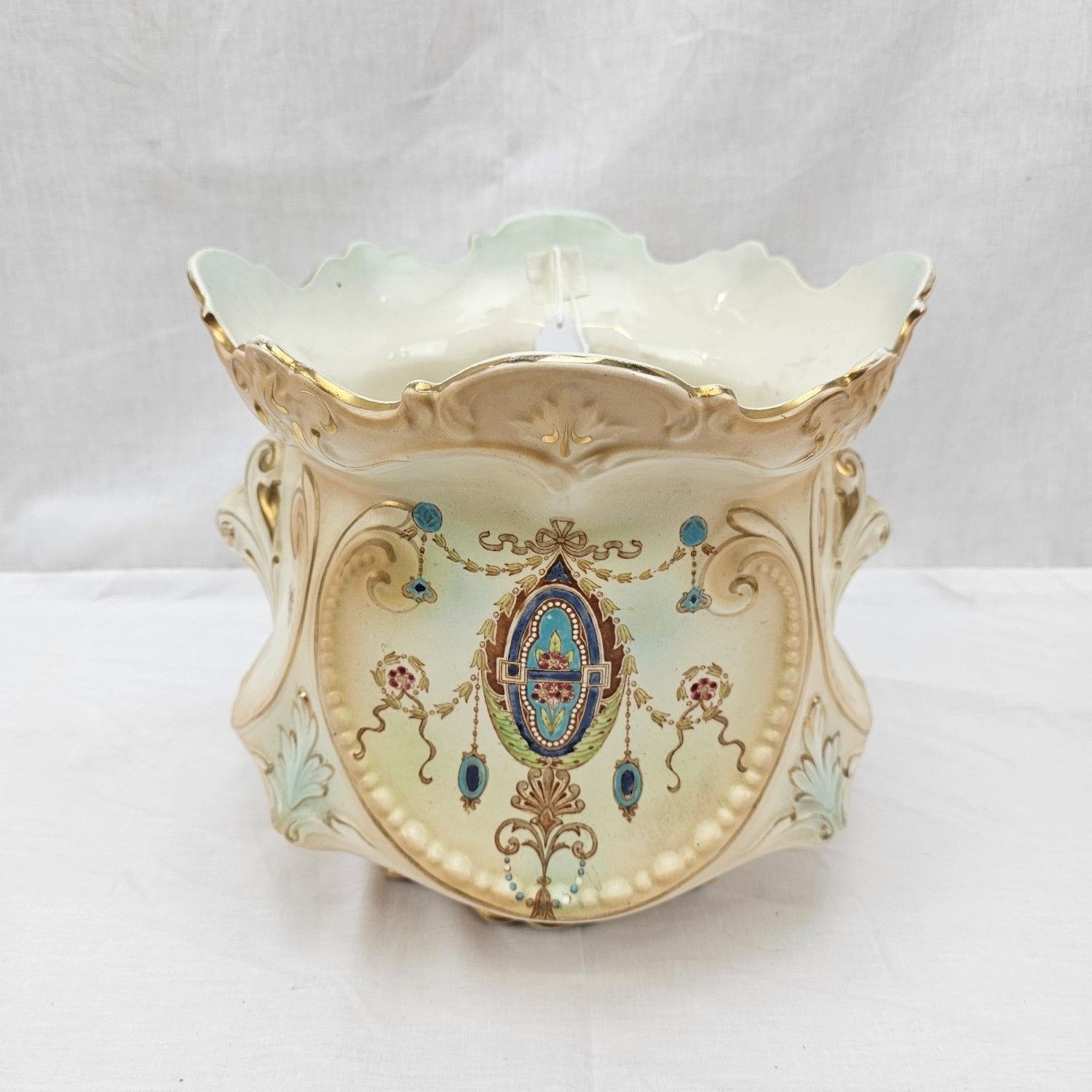 Superb c1890 W. Adams Ceramic Art Nouveau Jardiniere - Image 2