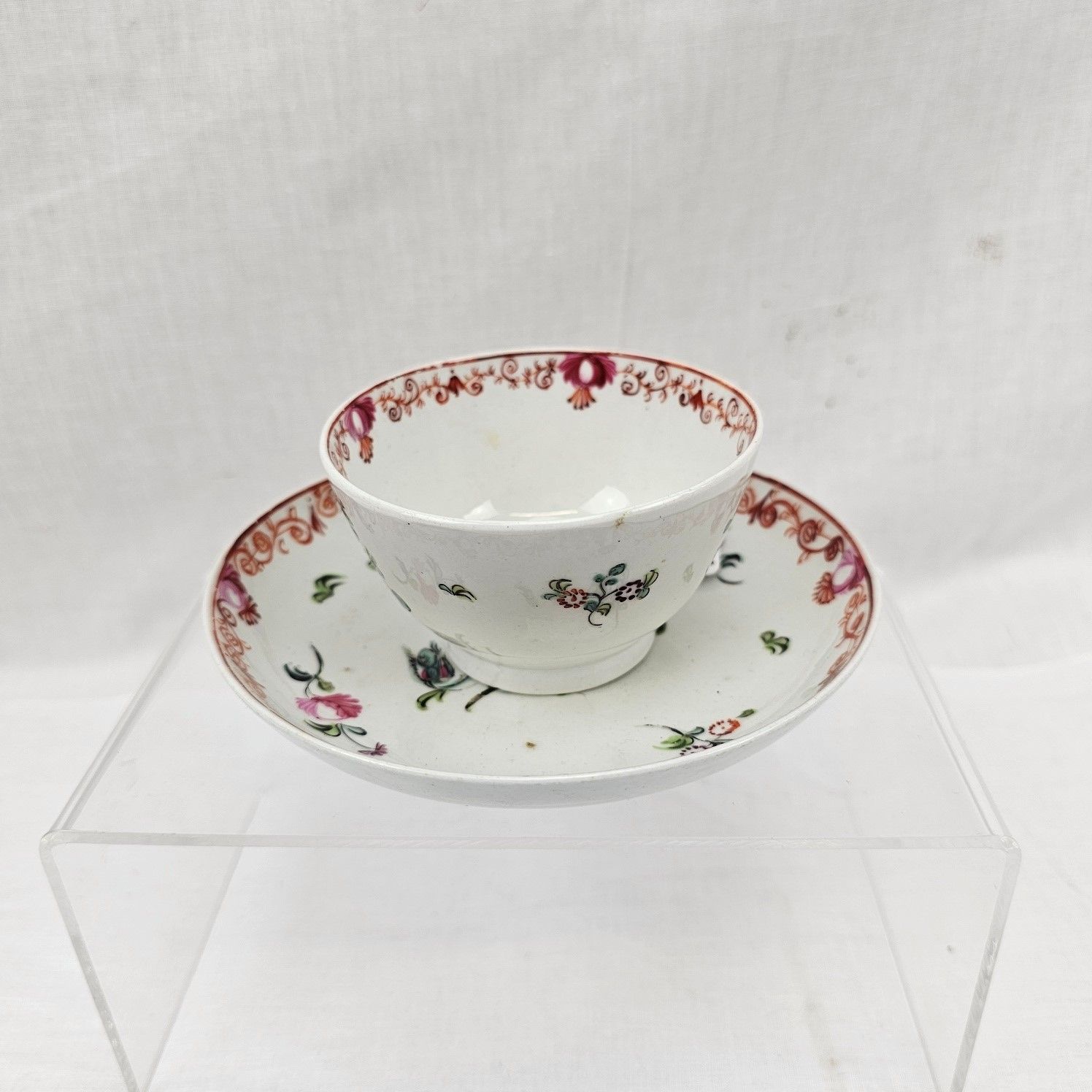c1790 Newhall Porcelain Tea Bowl And Saucer