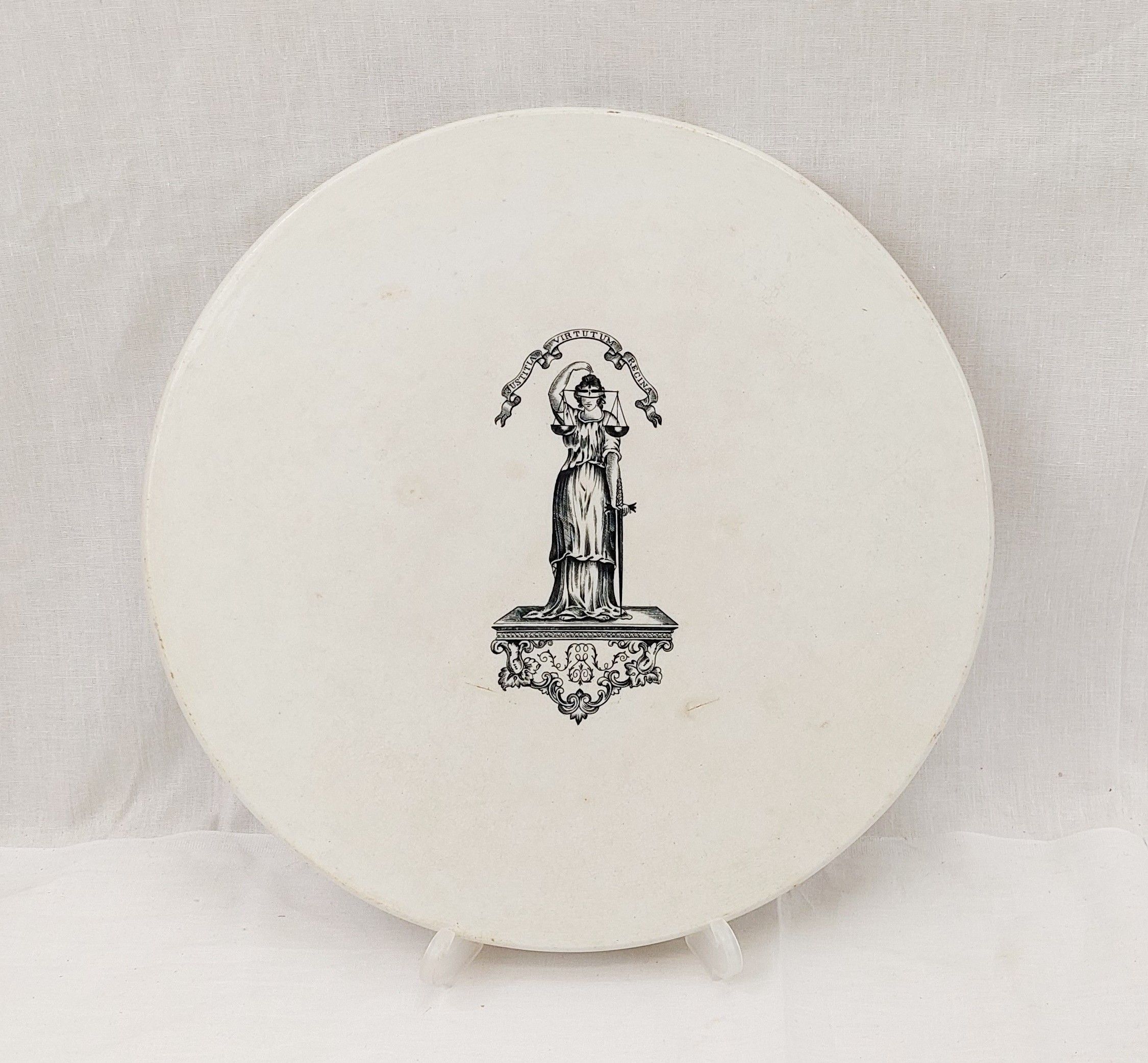 c1860 Meat Weighing Scales Ceramic Platter