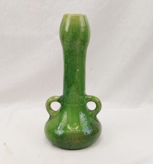 c1890 Farnham Pottery Green Glazed Vase With Handles