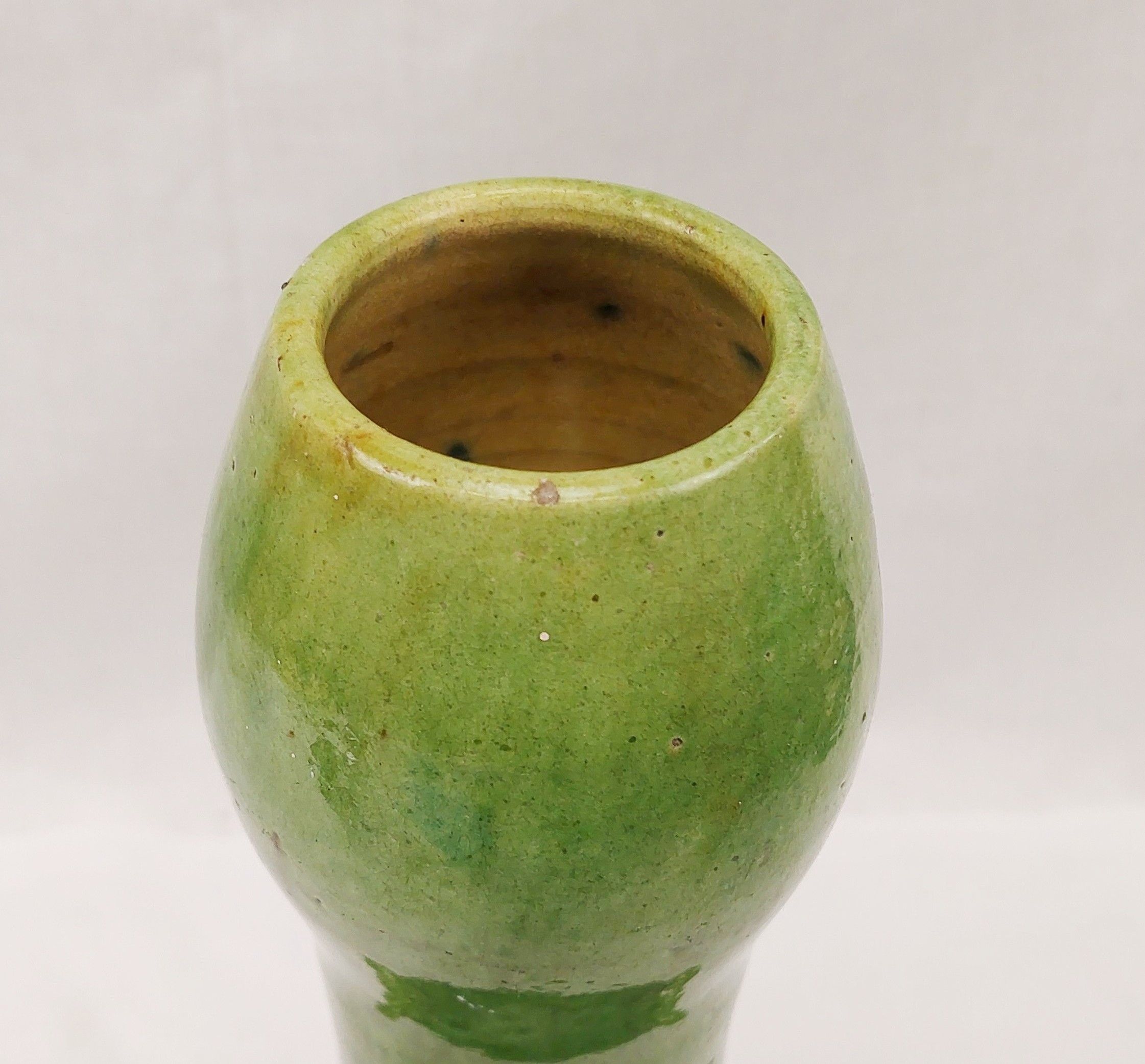 c1890 Farnham Pottery Green Glazed Vase With Handles - Image 6
