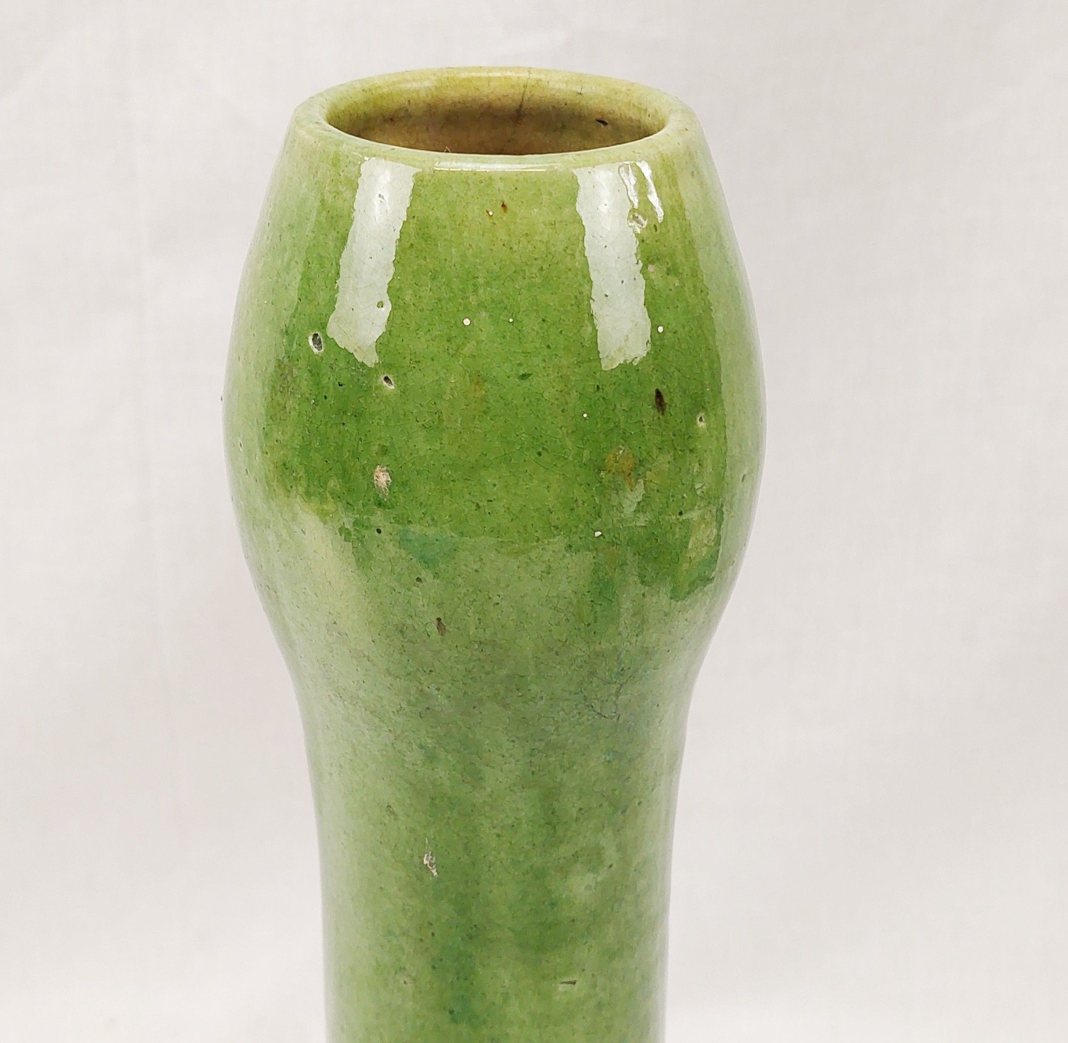 c1890 Farnham Pottery Green Glazed Vase With Handles - Image 7