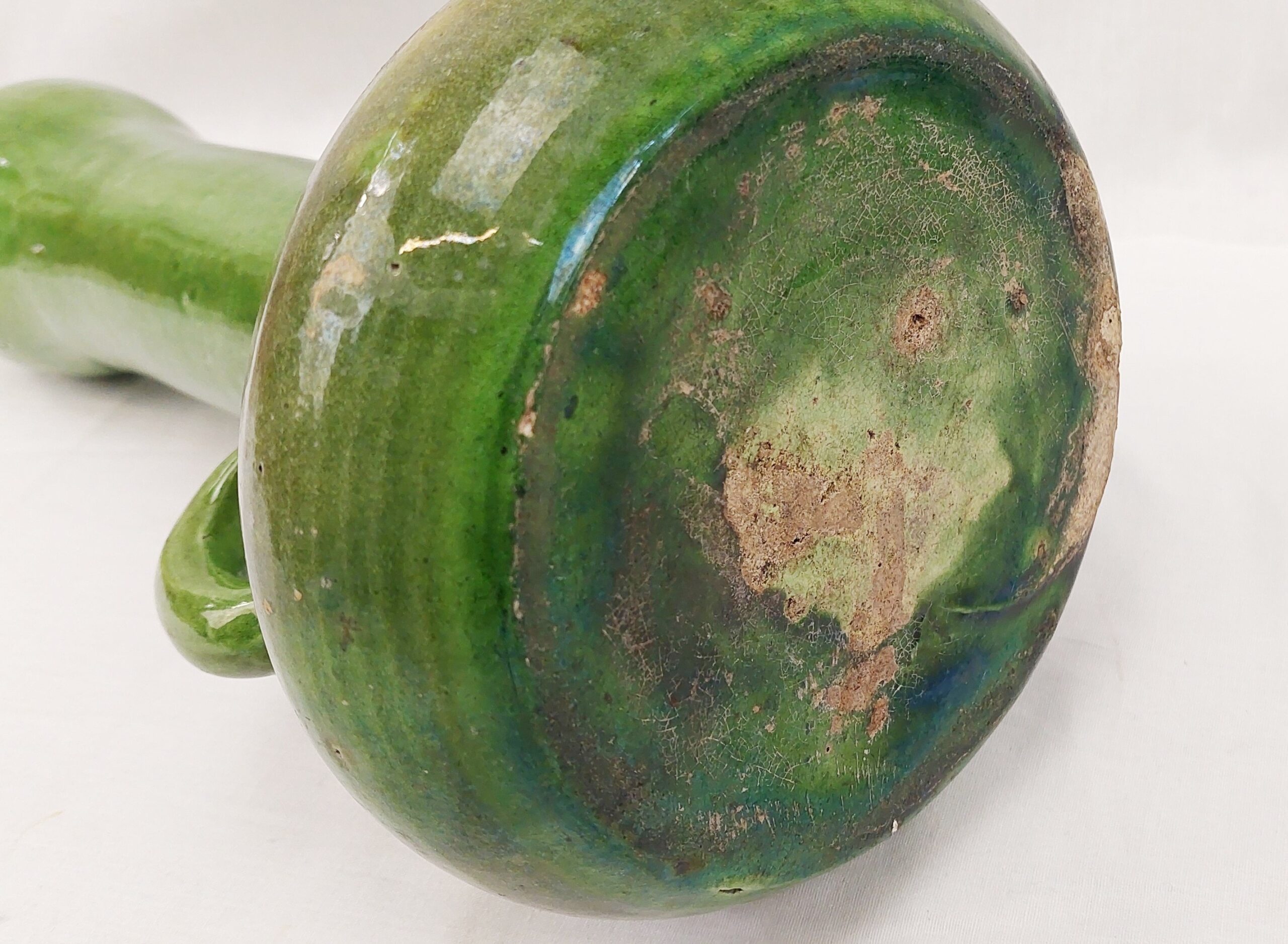 c1890 Farnham Pottery Green Glazed Vase With Handles - Image 4