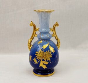 c1900 D & C Limoges Delinieres Art Nouveau Blue Fade Vase