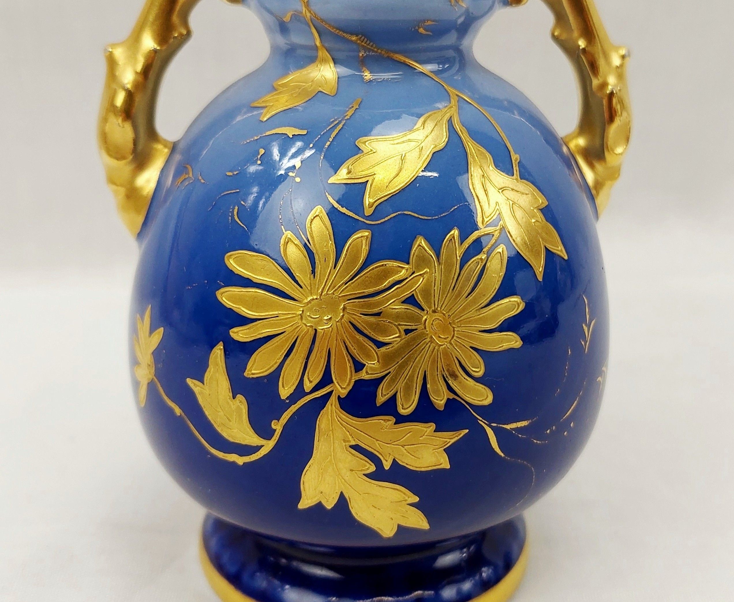 c1900 D & C Limoges Delinieres Art Nouveau Blue Fade Vase - Image 8