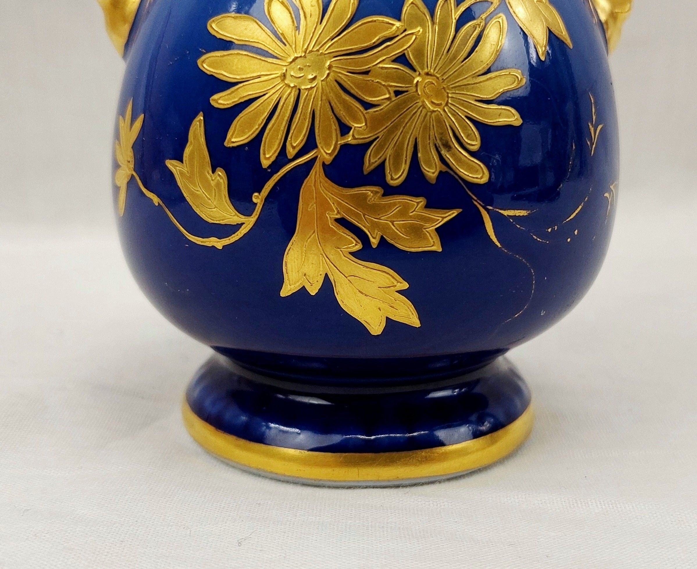 c1900 D & C Limoges Delinieres Art Nouveau Blue Fade Vase - Image 10