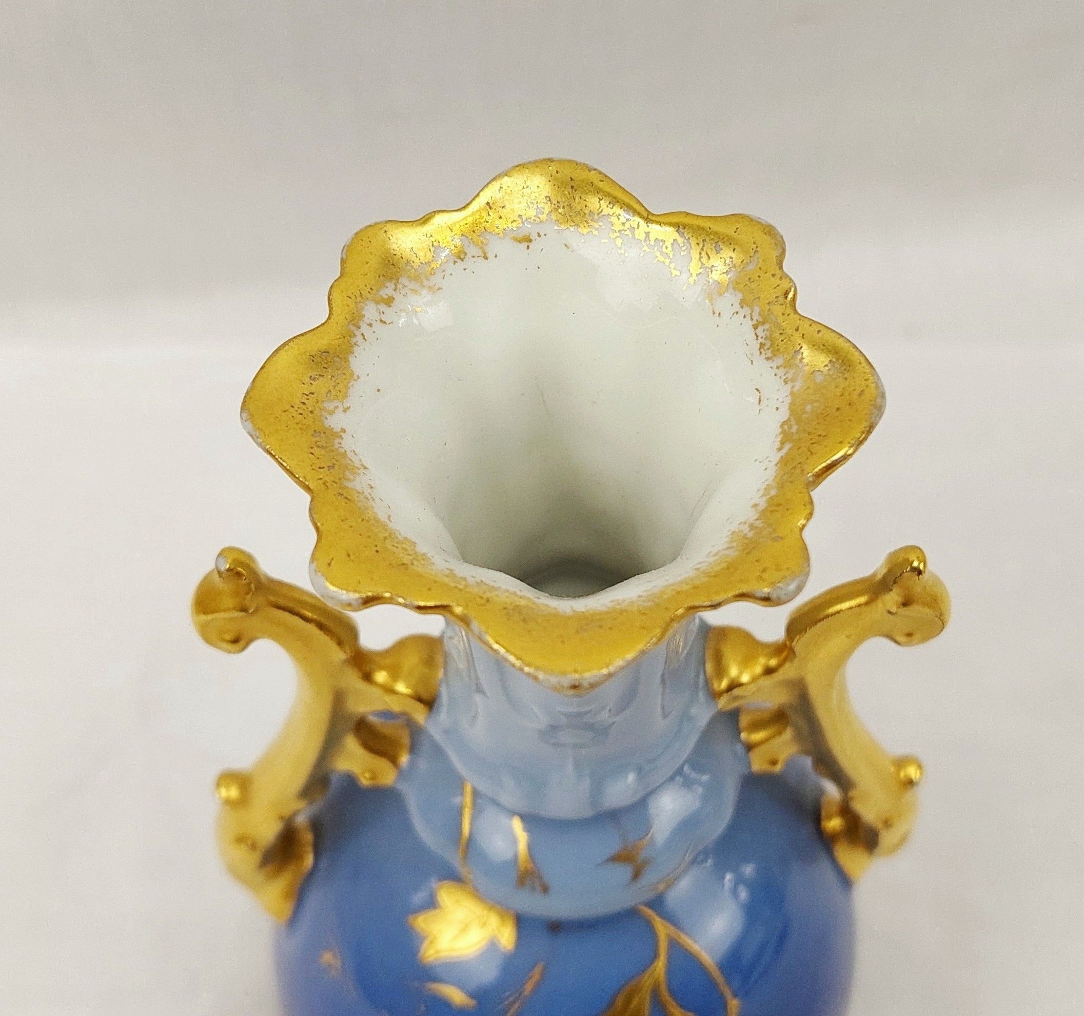 c1900 D & C Limoges Delinieres Art Nouveau Blue Fade Vase - Image 7