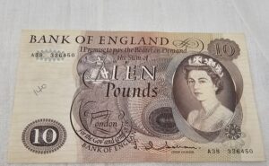 1964 A38 J. Q. Hollom Ten Pound Note