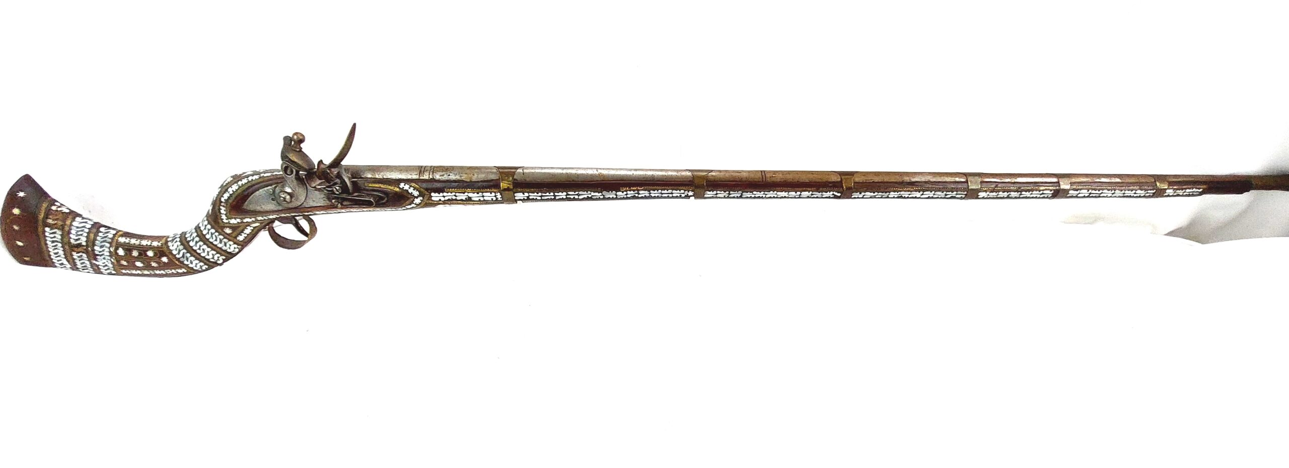 Indian, Beautiful 19th Century Flintlock Jezail Musket, Obsolete Calibre