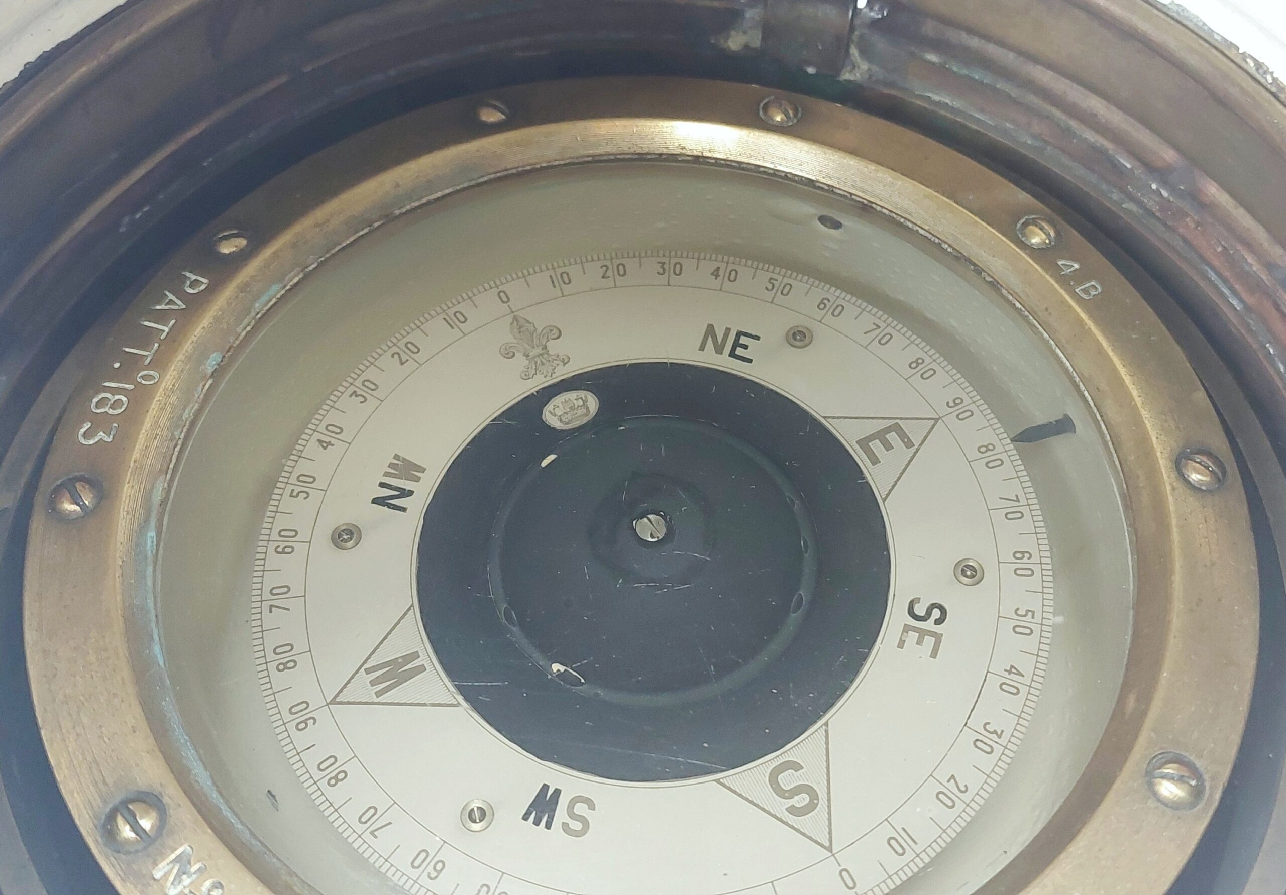 WW2 Brass Royal Navy Pattern 183 Binnacle Boat Compass - Image 6
