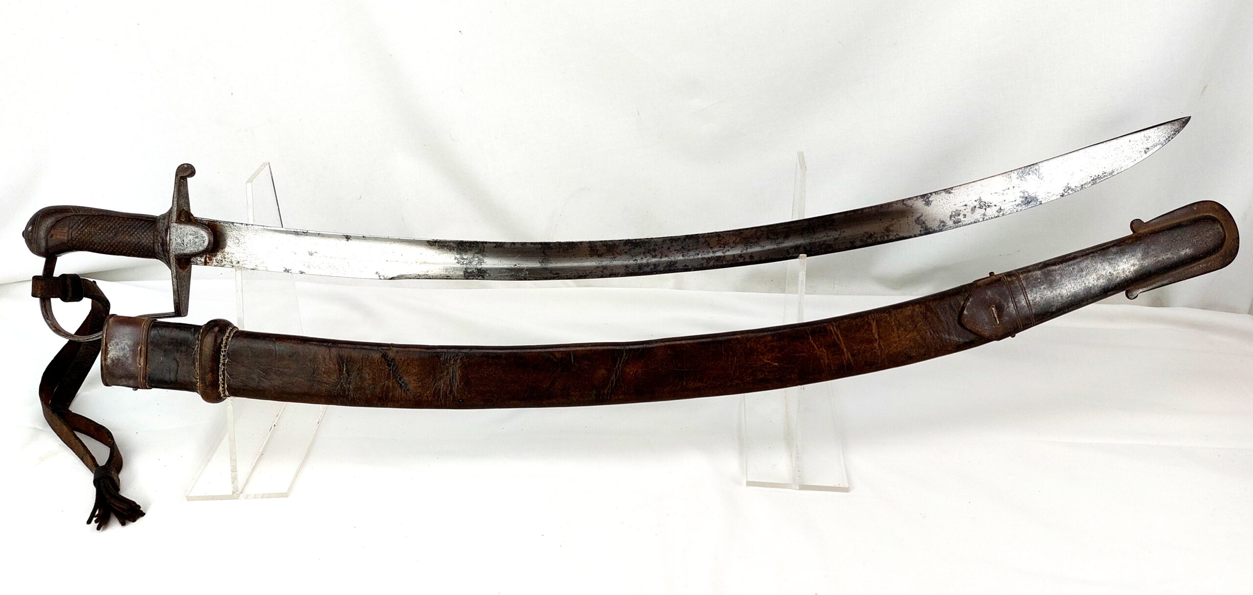 British, 1796 Pattern Light Cavalry Troopers Sword and Scabbard, By J. Bourne and Son, with Regimental Markings, likely made for Indian Cavalry