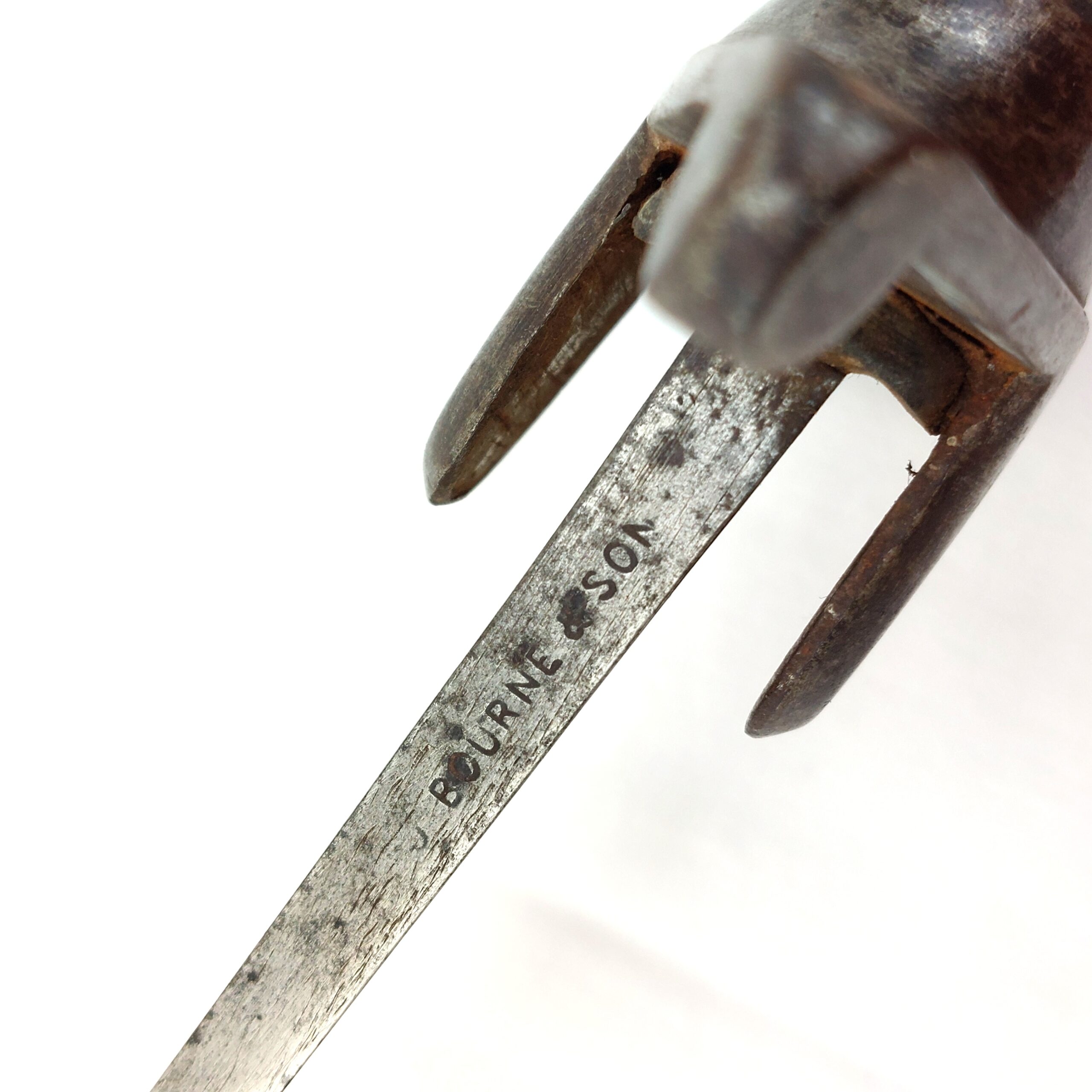 British, 1796 Pattern Light Cavalry Troopers Sword and Scabbard, By J. Bourne and Son, with Regimental Markings, likely made for Indian Cavalry - Image 9