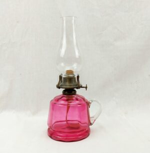 Early 20th Century Cranberry Glass Oil Lamp