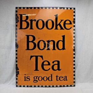 Vintage Extra Large Brooke Bond Tea Enamel Advertising Sign