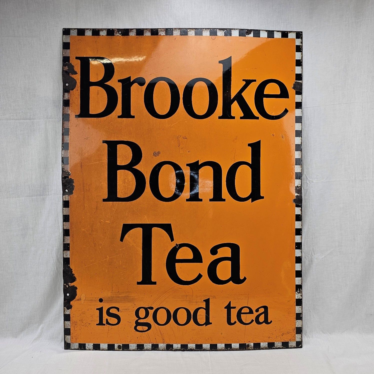 Vintage Extra Large Brooke Bond Tea Enamel Advertising Sign