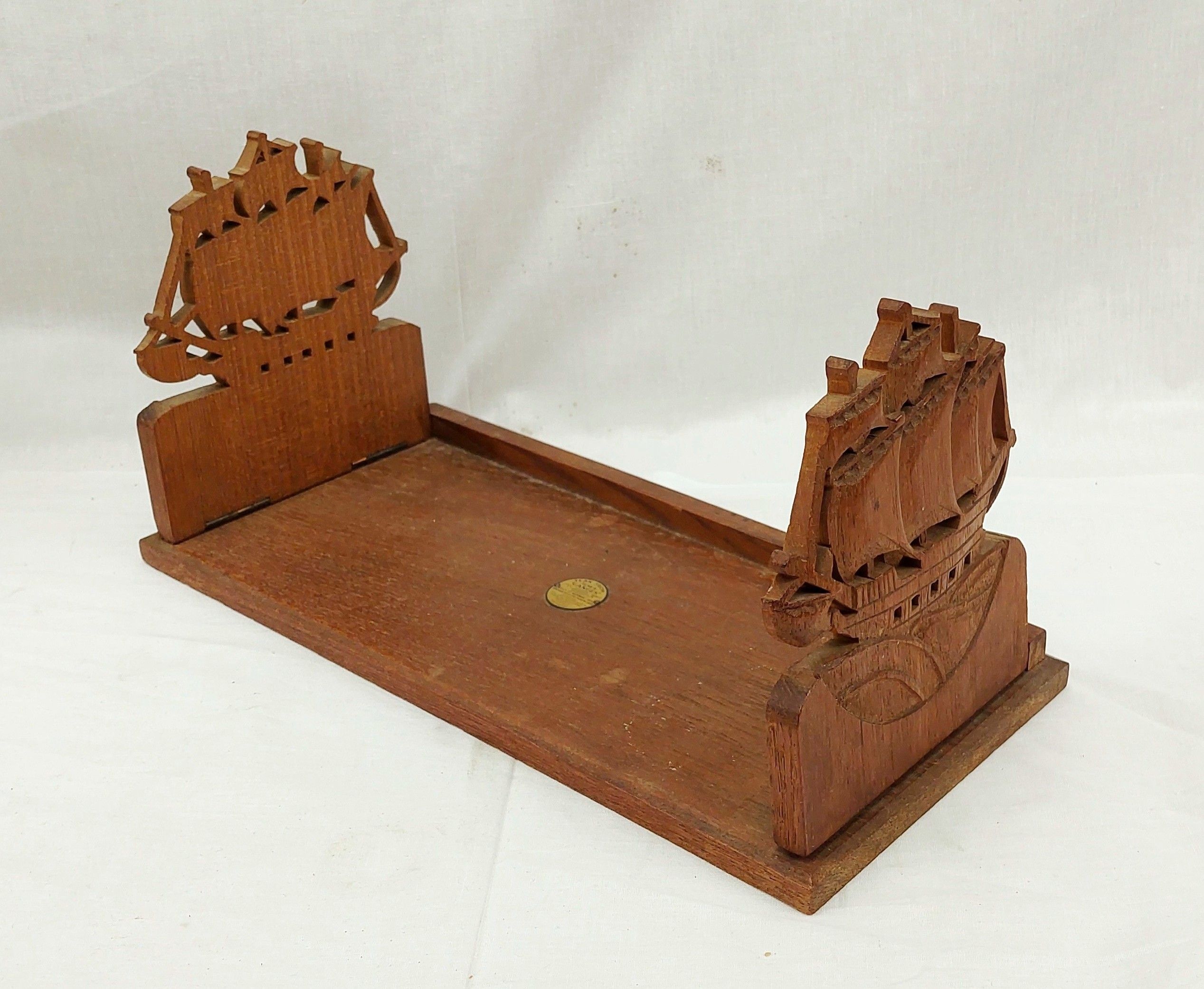 Folding Bookshelf Made From The Teak Of HMS Ganges