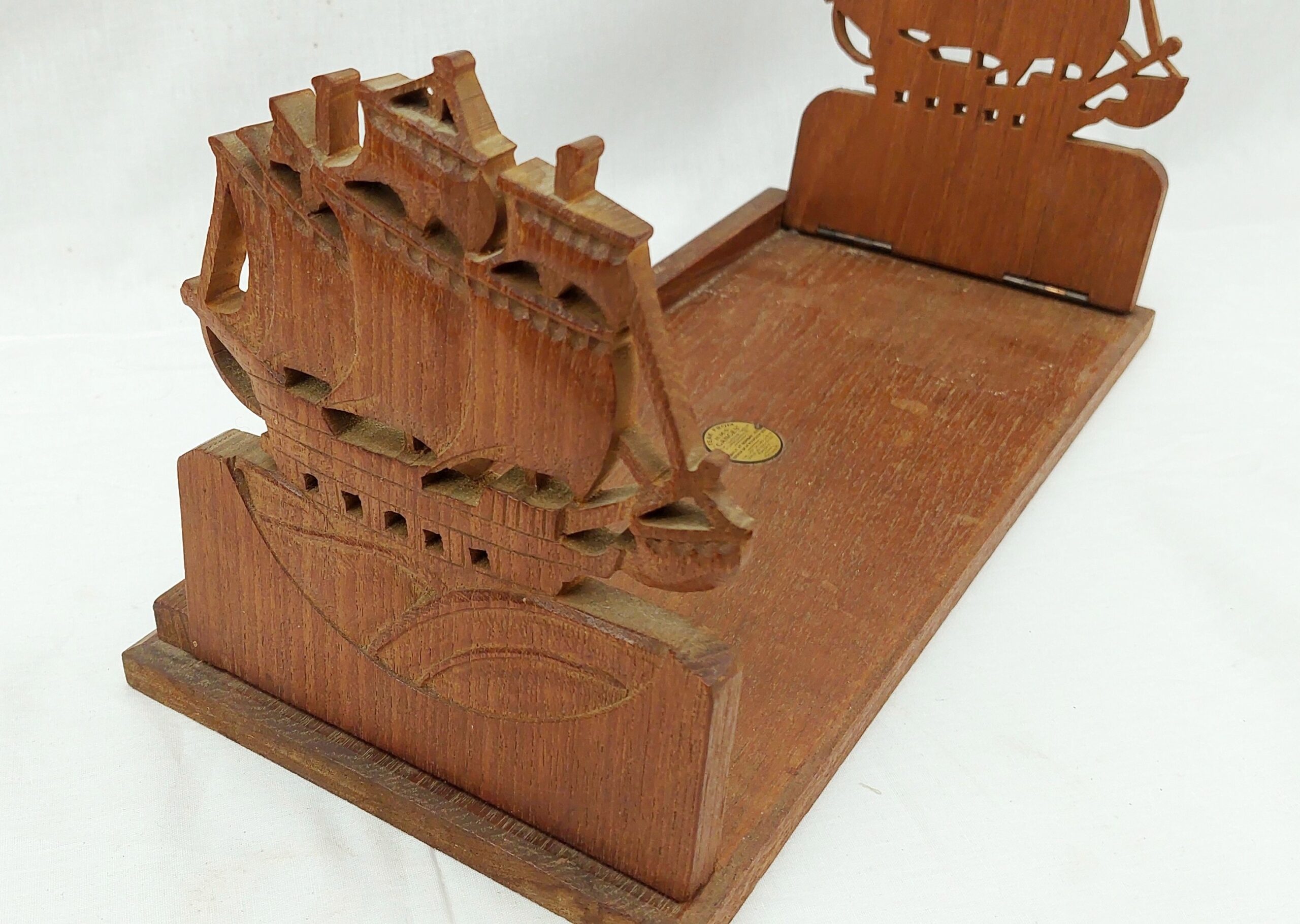 Folding Bookshelf Made From The Teak Of HMS Ganges - Image 2