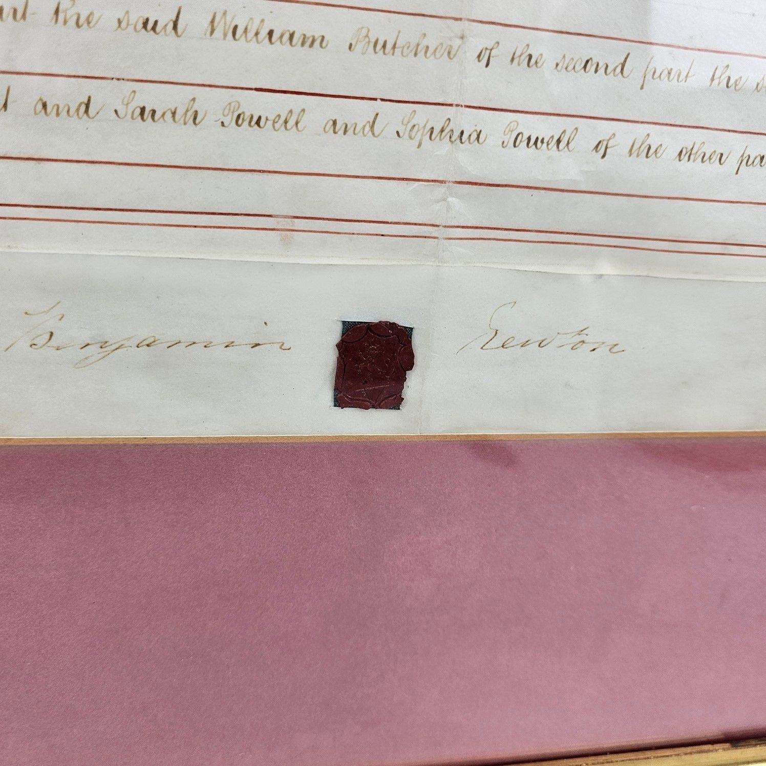 Framed Large 1870 Dated Portsea Portsmouth Indenture - Image 3