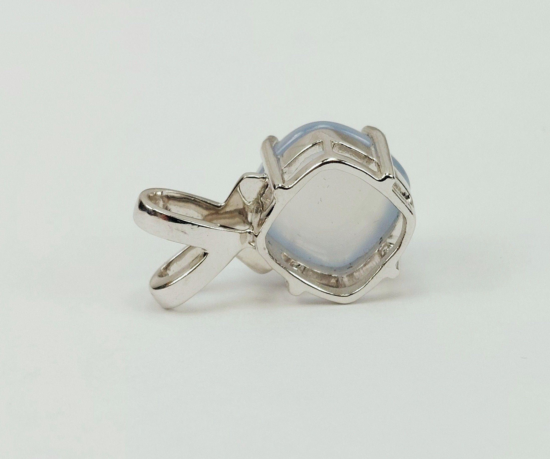 9ct White Gold Moonstone Pendant - Image 5