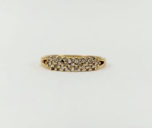 9ct Gold Diamond Cluster Ring UK Size O, US 7.25