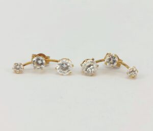 Pair of 9ct Gold Trilogy Stud Earrings