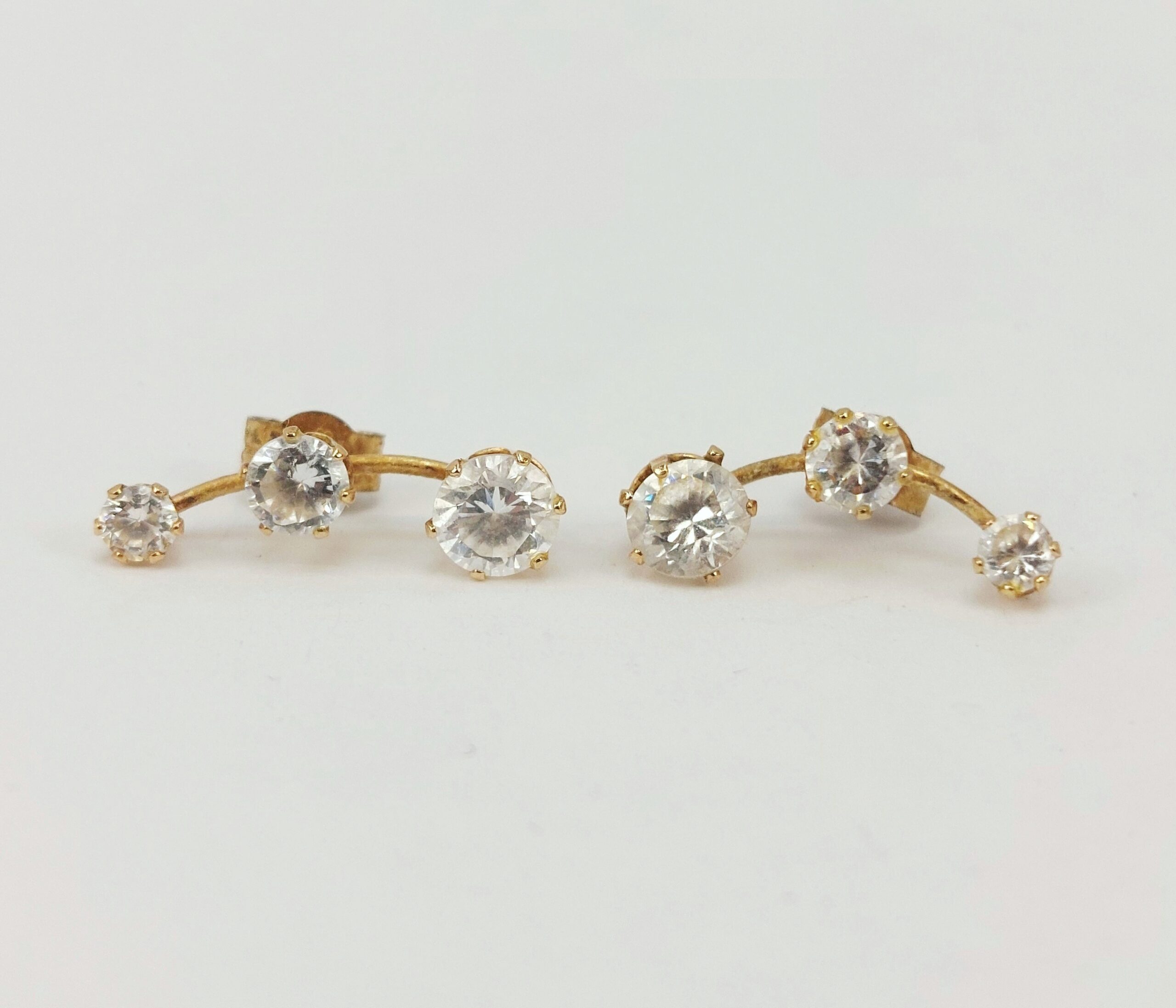 Pair of 9ct Gold Trilogy Stud Earrings