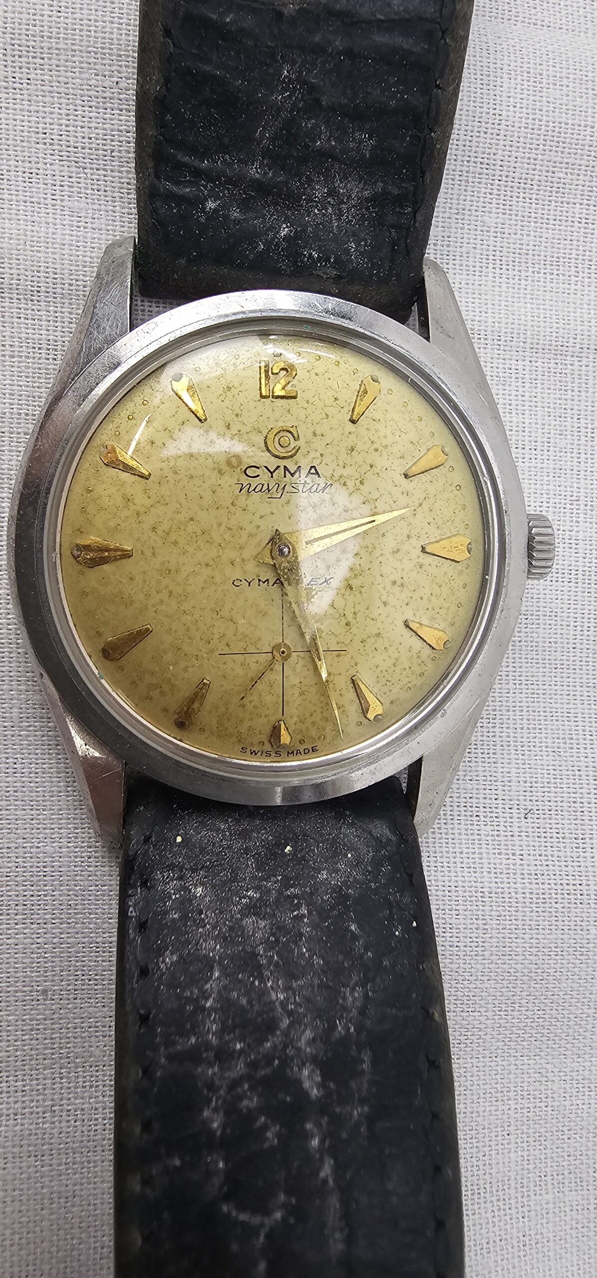 Mid 20th Century CYMA Navystar Gentlemans Stainless Steel Wristwatch