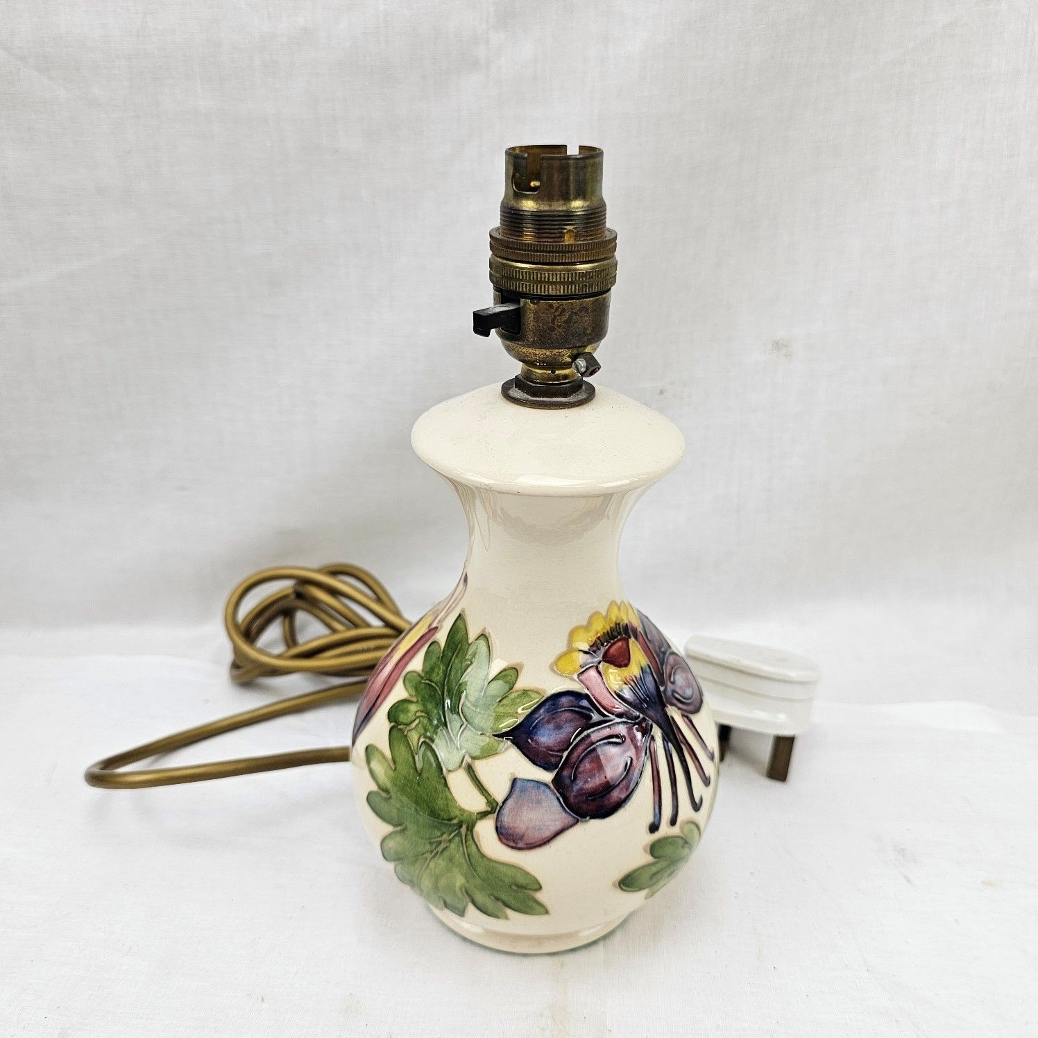 Moorcroft Fuchsia Pattern Table Lamp Base #2 - Image 3